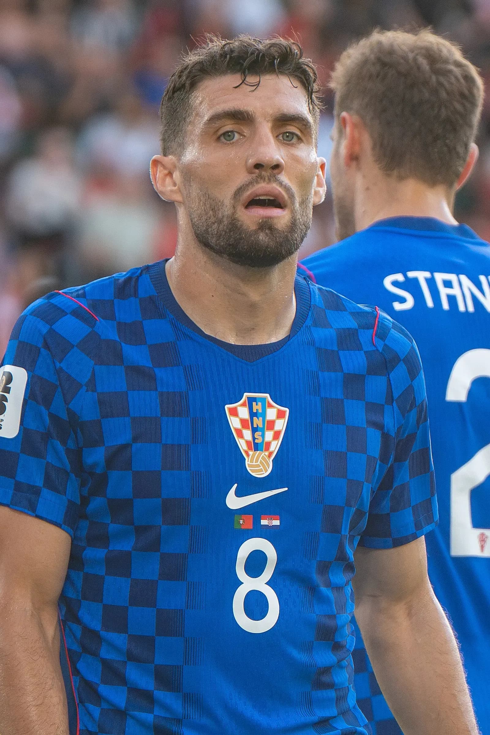 Mateo Kovacic con la maglia della Croazia durante una partita dei Mondiali 2026