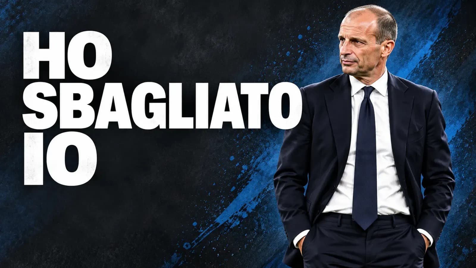 Copertina generata con IA: Massimiliano Allegri in piedi a bordo campo