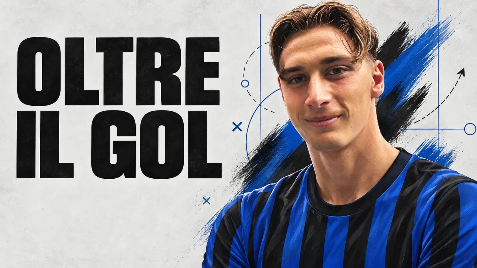Copertina generata con IA: Francesco Pio Esposito tra i tifosi a La Spezia