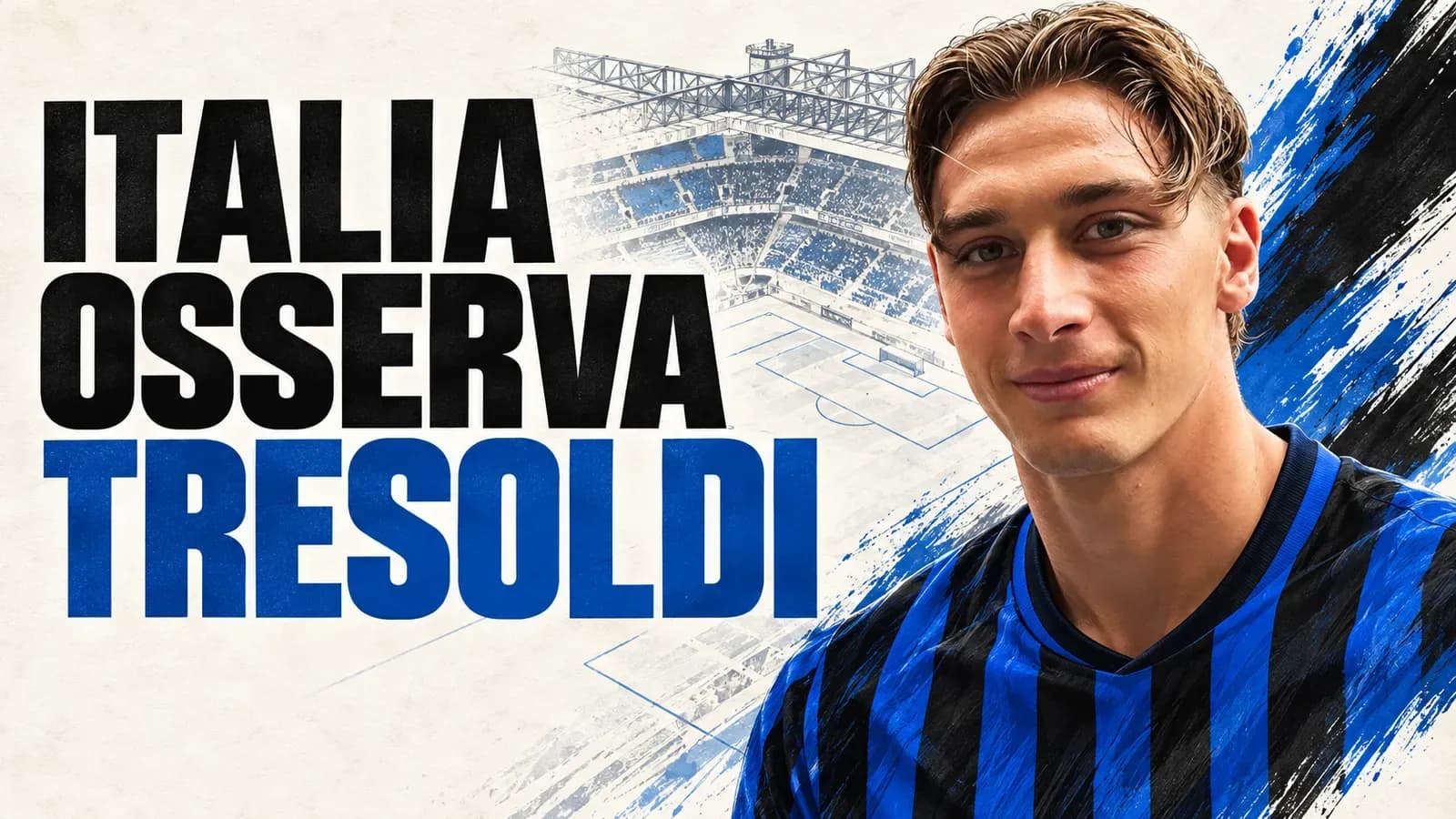 Copertina generata con IA: Francesco Pio Esposito tra i tifosi