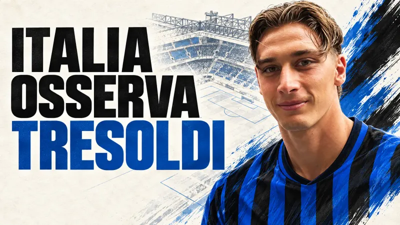 Copertina generata con IA: Francesco Pio Esposito tra i tifosi