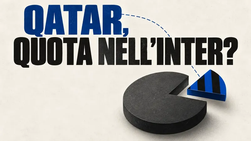 Copertina generata con IA, scritta "QATAR, QUOTA NELL’INTER?": Veduta interna dello stadio Giuseppe Meazza di Milano