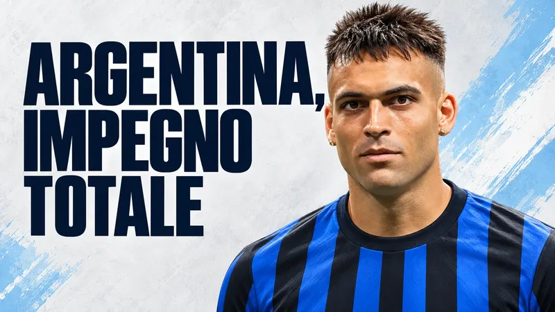 Copertina generata con IA, scritta "ARGENTINA, IMPEGNO TOTALE": Lautaro Martínez con la maglia dell’Argentina