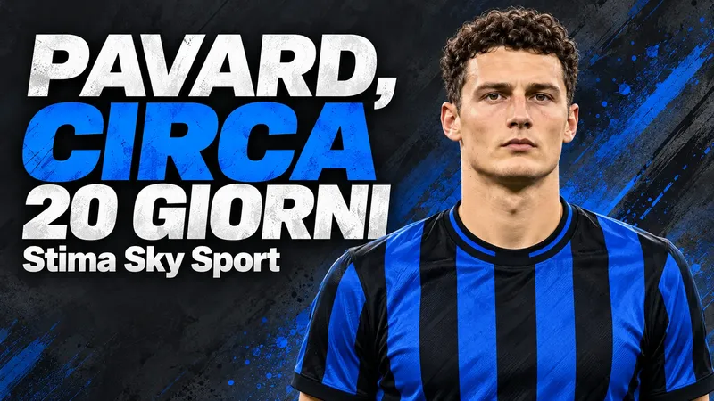 Copertina generata con IA, scritta "PAVARD, CIRCA 20 GIORNI": Benjamin Pavard con la maglia del Bayern Monaco