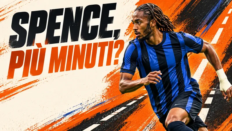 Copertina generata con IA, scritta "SPENCE, PIÙ MINUTI?": Djed Spence in campo con la maglia dell’Inghilterra