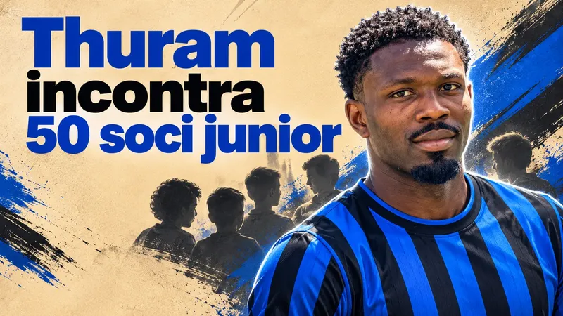 Copertina generata con IA, scritta "Thuram incontra 50 soci junior": Marcus Thuram con la maglia della Francia