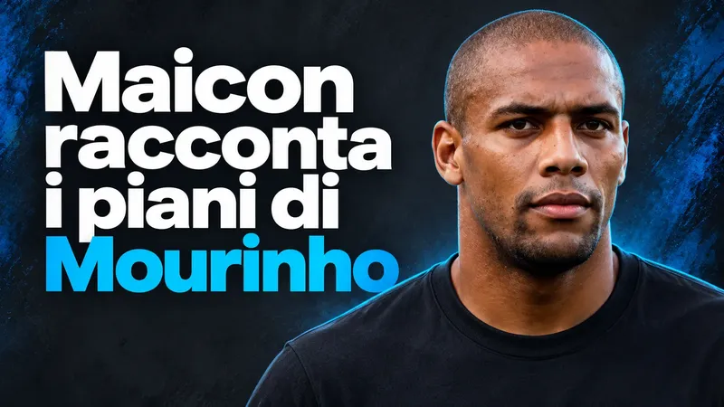 Copertina generata con IA, scritta "Maicon racconta i piani di Mourinho": Maicon con la maglia dell’Inter
