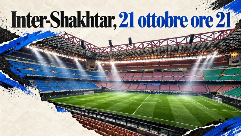 Copertina generata con IA, scritta "Inter-Shakhtar, 21 ottobre ore 21": L'interno dello stadio Giuseppe Meazza a San Siro