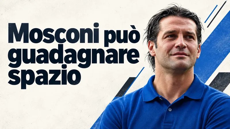 Copertina generata con IA, scritta "Mosconi può guadagnare spazio": Cristian Chivu in primo piano con una maglia blu