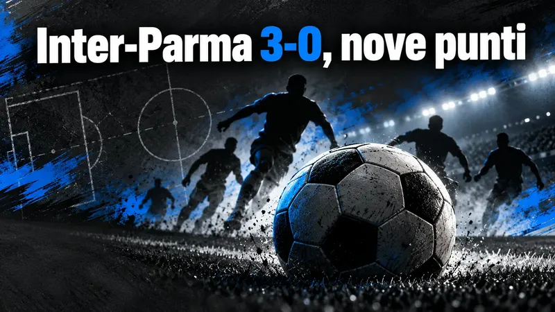Copertina generata con IA, scritta "Inter-Parma 3-0, nove punti"