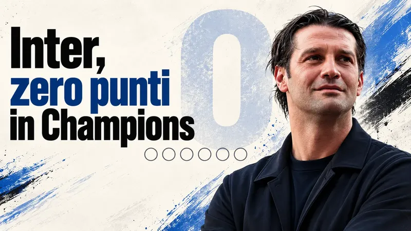 Copertina generata con IA, scritta "Inter, zero punti in Champions": Cristian Chivu in primo piano