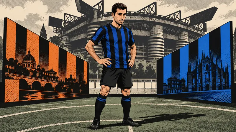 Copertina generata con IA: Henrikh Mkhitaryan in conferenza stampa con la tuta del Manchester United