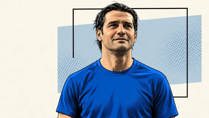 Copertina generata con IA: Cristian Chivu con una maglia blu